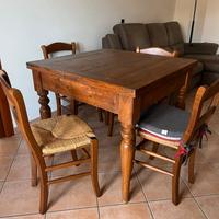 Tavolo rustico romagnolo antico e sedie
