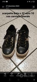 Scarpette in pelle nera Bata n.32