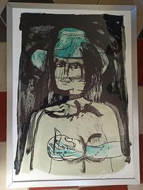 Serigrafia a colori di Bruno Cassinari, firmata,