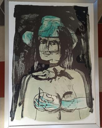 Serigrafia a colori di Bruno Cassinari, firmata,