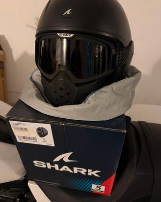 Casco shark raw matt black