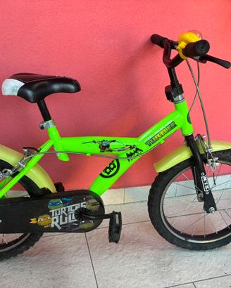 Bicicletta raggio 16 tartarughe ninja dino bike