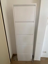 Scarpiera bianca in metallo slim