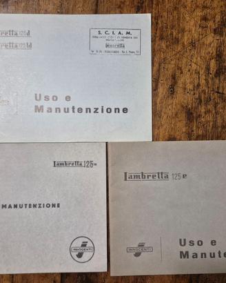 Lambretta 125 libretti uso e manutenzione