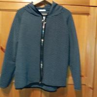 maglia a cerniera e cappuccio nero/grigio scuro XL