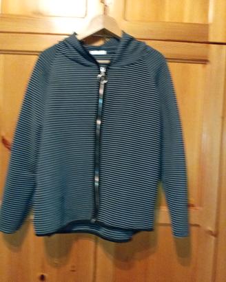 maglia a cerniera e cappuccio nero/grigio scuro XL