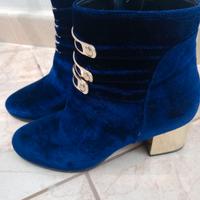 Stivaletti Gattinoni Roma, tacco oro 6 cm.