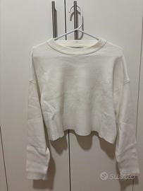 Maglioncino semplice bianco Bershka, Taglia M