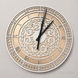 Orologio da parete artigianale e dipinto a mano