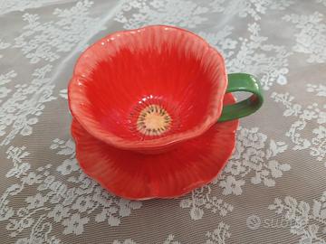 tazza e piatto in ceramica 