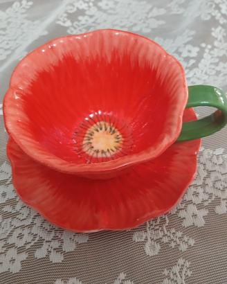 tazza e piatto in ceramica 