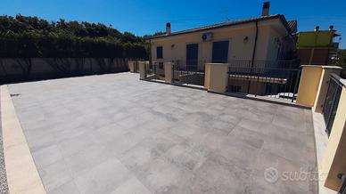 Pavimento gres effetto pietra terra taupe 60x60