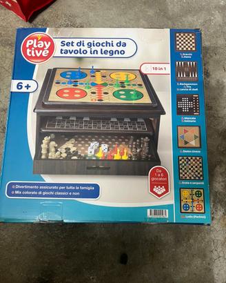 Set giochi da tavolo in legno 10 in 1
