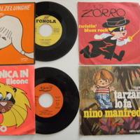 Lotto dischi vinile 45 giri cartoni animati