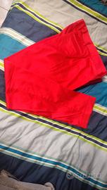 Pantaloni estivi rasatello rosso