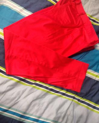 Pantaloni estivi rasatello rosso
