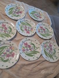 set 8 piatti piani sweet pea Richard ginori 