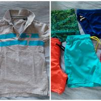 set 5 costumi e polo ovs tg 8 9 anni