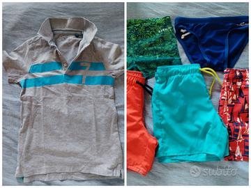 set 5 costumi e polo ovs tg 8 9 anni