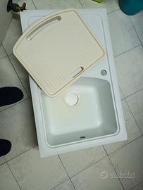 lavello usato da incasso bianco Telma con tagliere