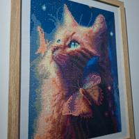 quadro gatto con diamonds painting