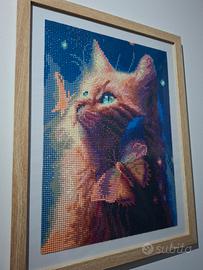 quadro gatto con diamonds painting