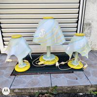 lampada, due abatjour e un lampadario . murano 
