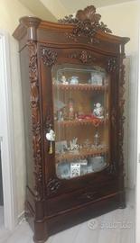 vetrina in piuma di mogano Napoletana