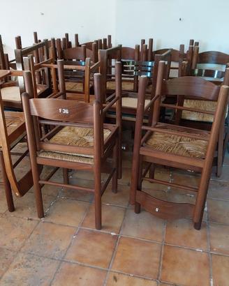 48 SEDIE  legno massello e paglia. ANCHE SINGOLE