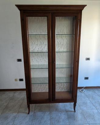 Vetrinetta in legno massello con vetri su tre lati