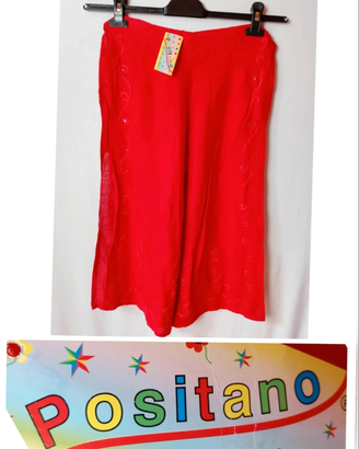 sarong Donna rosso positano nuovo Con Cartellino  