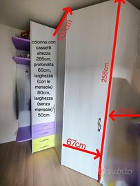 Cabina armadio e colonna Moretti compact