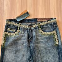 F&2 jeans baggy vintage y2k da donna con ricami