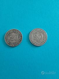 Regno d'Italia 20 Cent 1894 KB- 20 Cent 1918 R