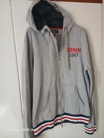 felpa Carlsberg 100% cotone garzato zip e cappucci