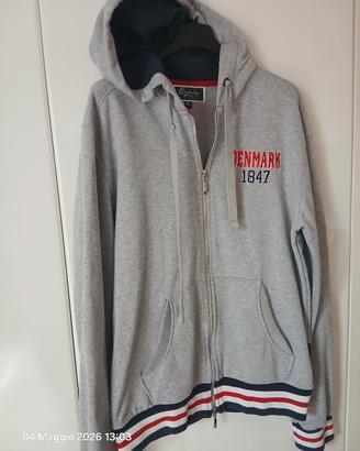 felpa Carlsberg 100% cotone garzato zip e cappucci