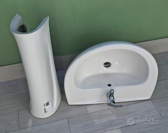 LAVABO COMPLETO DI GAMBA E RUBINETTERIA