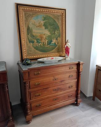 Antico mobile cassettiera fine 800 in noce 