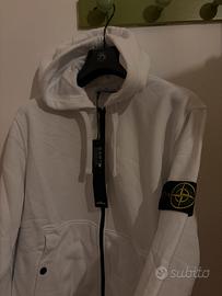 Felpa con cerniera e cappuccio Stone Island