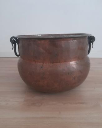 Antico Calderone in rame battuto d'epoca 