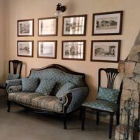 Divano 2 posti e 2 sedie stile liberty + cuscini