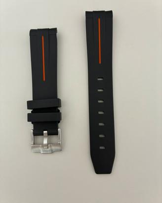 Cinturino in gomma per diver nero e arancione 20mm