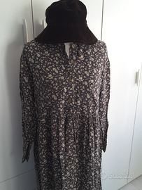 Abito lungo marrone a fiori tg 46