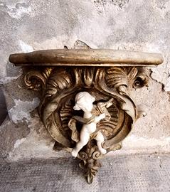 Antica Mensola in legno e foglia D'oro. cm40