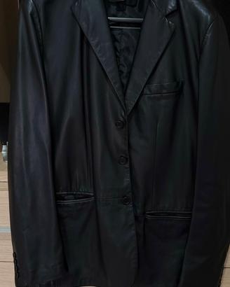 Blazer Ruffo in vera pelle nera