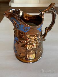 Brocca Antica "Copper Lustre" Vittoriana Ceramica 