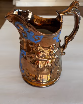 Brocca Antica "Copper Lustre" Vittoriana Ceramica 