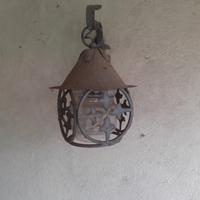 Lampioncino lampada applique in ferro battuto