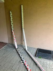 Vecchie aste graduate pieghevoli