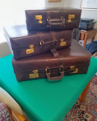 set valige cuoio 